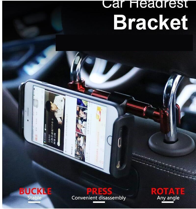 Lumora DriveView headrest tablet mount installed on car headrest