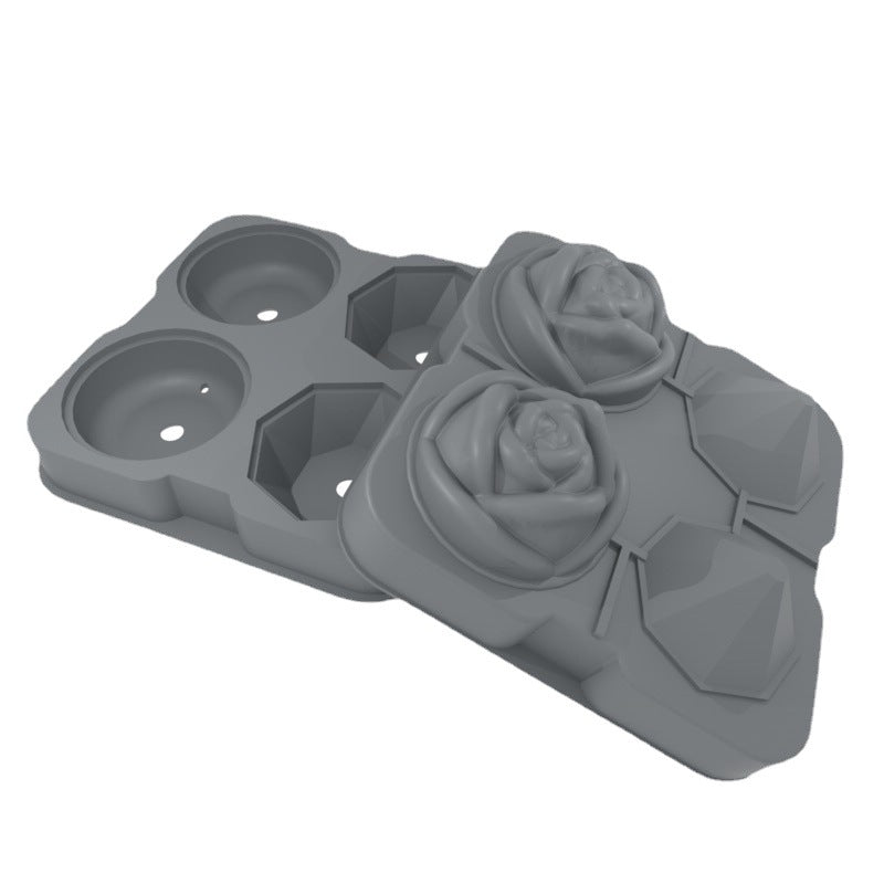Lumora Crystal Rose ice molds - rose and diamond silicone ice tray with funnel