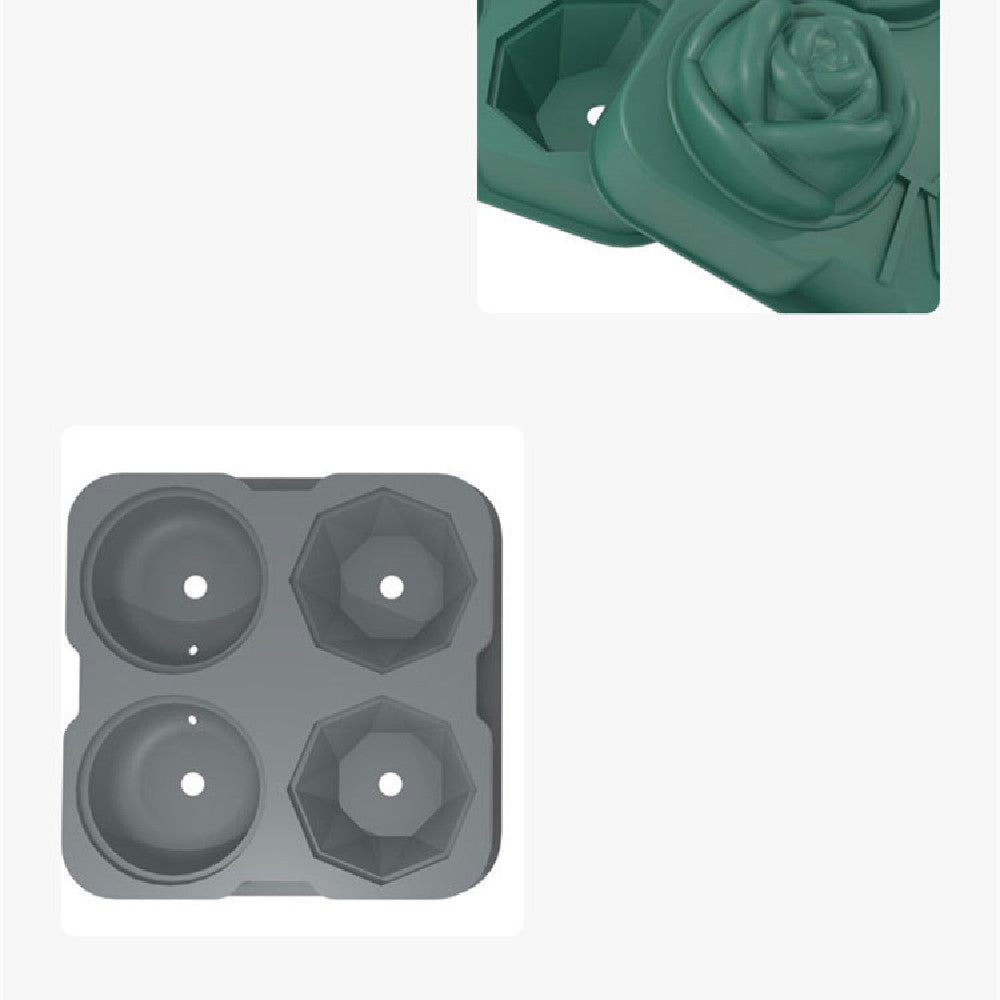 Lumora Crystal Rose ice molds - rose and diamond silicone ice tray with funnel